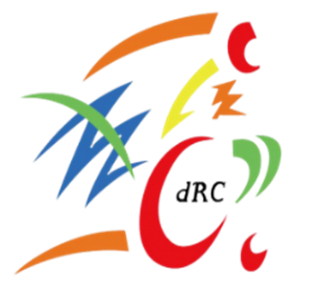 Shapes of different colors with d R C in the center