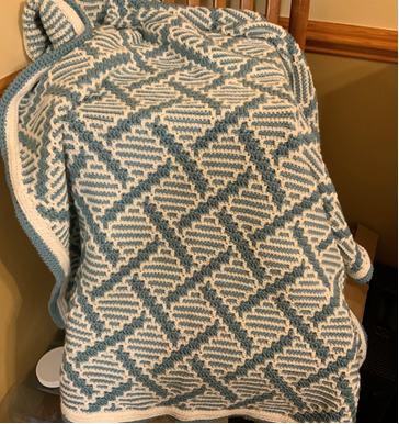 104 - Wrapped in Warmth - Handmade Mosaic Crochet Blanket