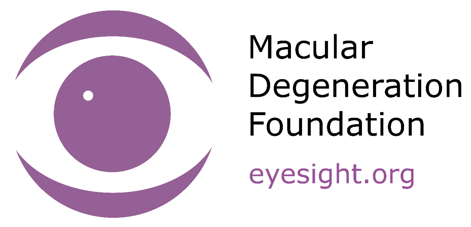Macular Degeneration Foundation logo: purple eye image